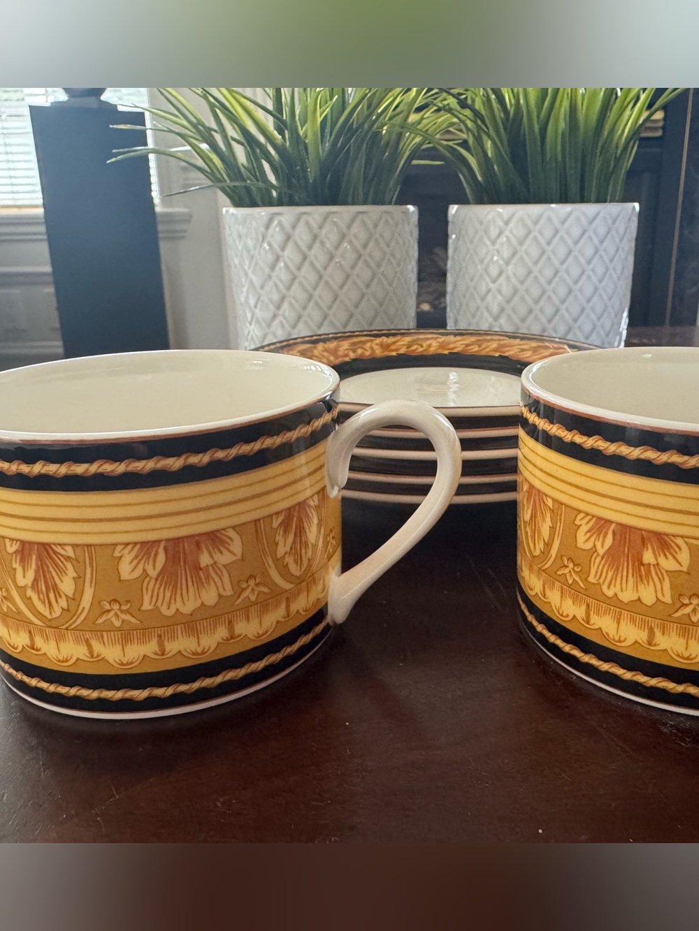 Victoria & Beale / Saint James Classic Yellow and Black Teacup Set - Home Dining